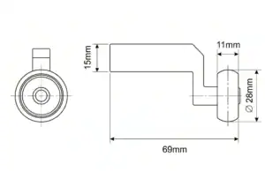 Rolka dolna drzwi roletowych łamana 0525060